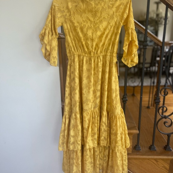 Joyfolie Gold Ruffled Tiered Sundress - Picture 5 of 8